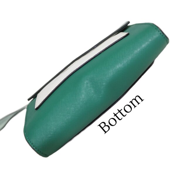 Botkier Cobble Hill Two Tone Green White Leather Cross Body Shoulder Mini Bag - Picture 6 of 9